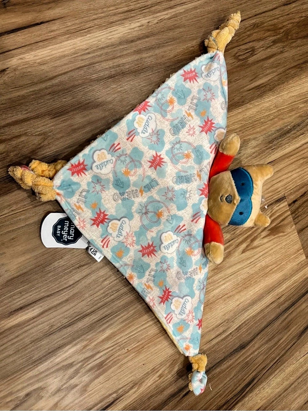 Mary Meyer Lil Hero Blanket Plush Lovey Blue & Yellow